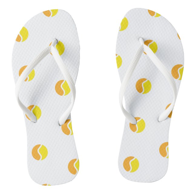 Colourful Tennis Ball Pattern Sport Theme Athletic Flip Flops (Footbed)