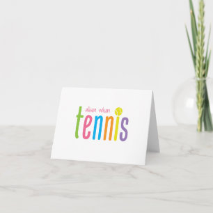 Colourful Tennis Personalised Folded Note Cards