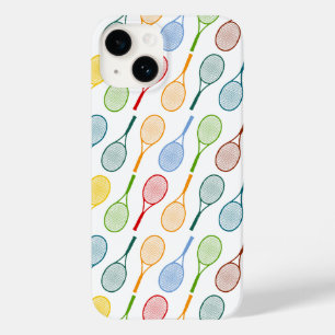 colourful tennis rackets pattern Case-Mate iPhone 14 case