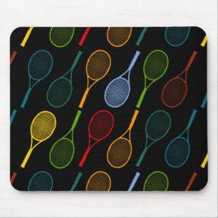 colourful tennis rackets pattern mouse mat