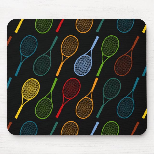 colourful tennis rackets pattern mouse mat (Front)