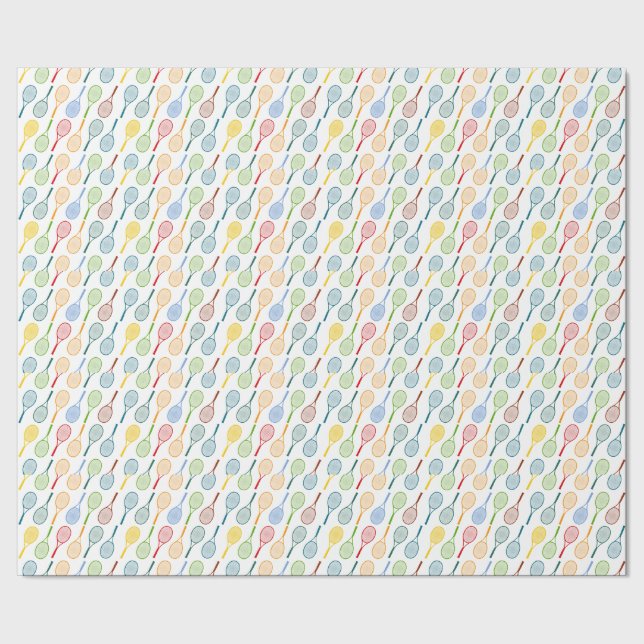 colourful tennis rackets pattern wrapping paper (Seam)
