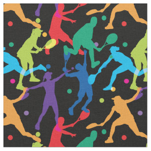 Colourful tennis silhouettes - customisable! fabric