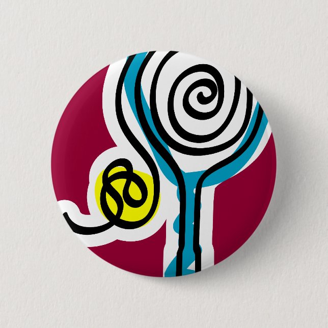 Colourful Tennis Spiral Rope 6 Cm Round Badge (Front)