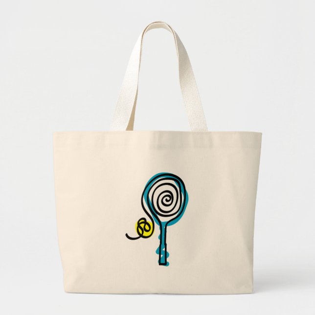 Colourful Tennis Spiral Rope Large Tote Bag (Front)
