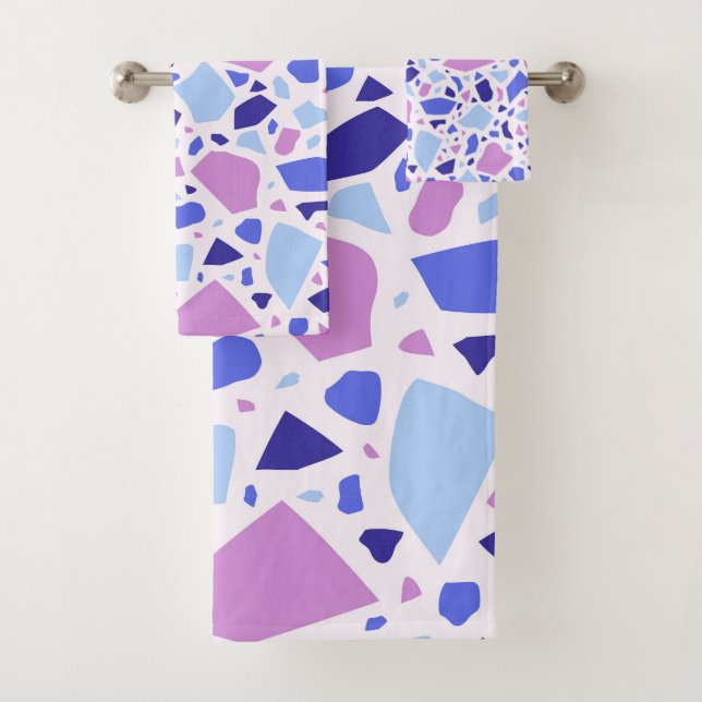 Colourful Terrazzo Pattern Bath Towel Set (Insitu)