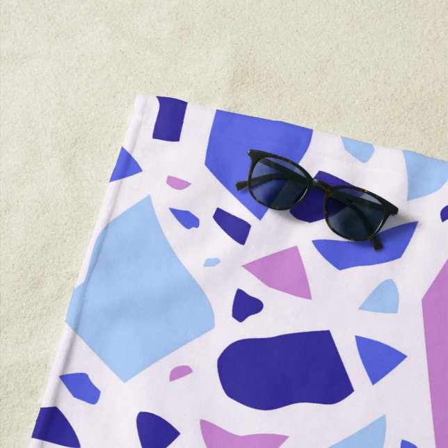 Colourful Terrazzo Pattern Beach Towel (In Situ)