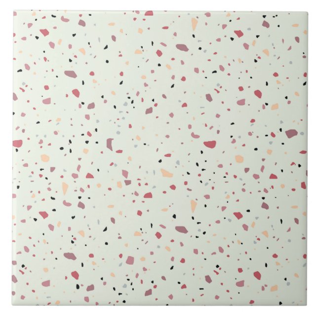 Colourful terrazzo pattern ceramic tile (Front)