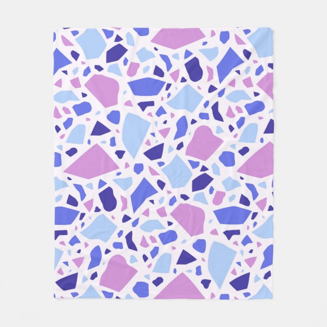 Colourful Terrazzo Pattern Fleece Blanket (Front)