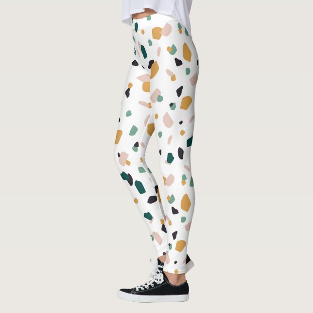 Colourful terrazzo pattern leggings (Left)