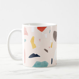 Colourful terrazzo: seamless rock fragments. coffee mug