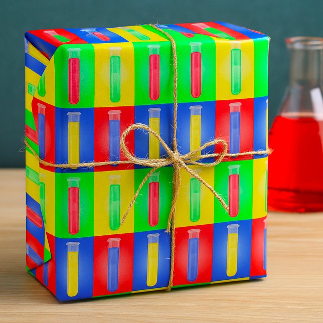 Colourful Test Tubes Wrapping Paper (Creator Uploaded)