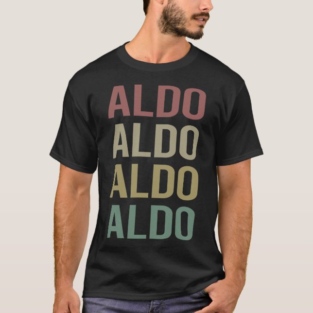 Colourful Text Art - Aldo Name T-Shirt (Front)
