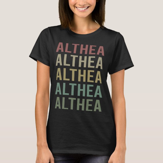 Colourful Text Art - Althea Name T-Shirt (Front)