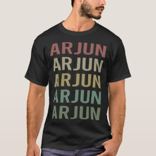 Colourful Text Art - Arjun Name T-Shirt
