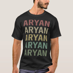 Colourful Text Art - Aryan Name T-Shirt