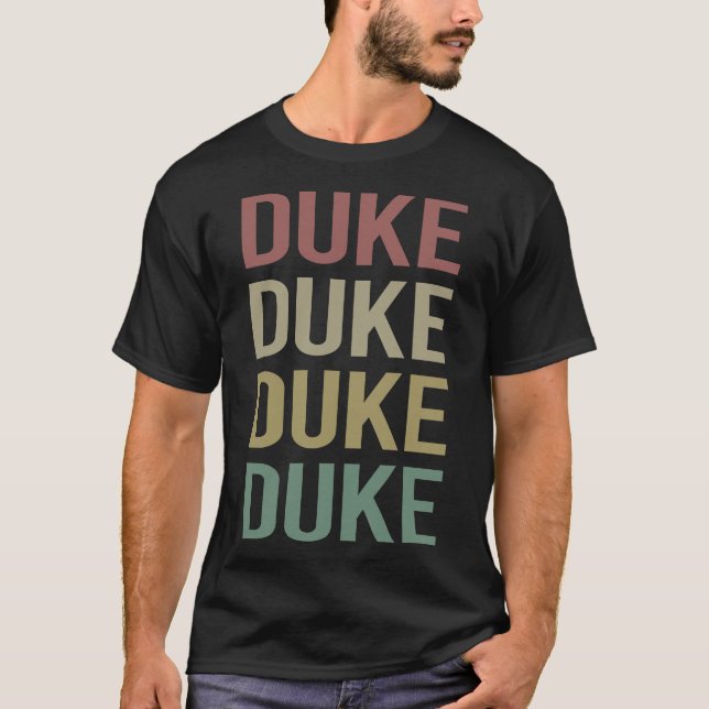 Colourful Text Art - Duke Name T-Shirt (Front)