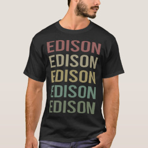 Colourful Text Art - Edison Name T-Shirt