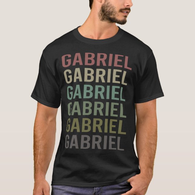 Colourful Text Art - Gabriel Name T-Shirt (Front)