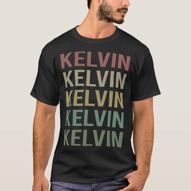 Colourful Text Art - Kelvin Name T-Shirt (Front)