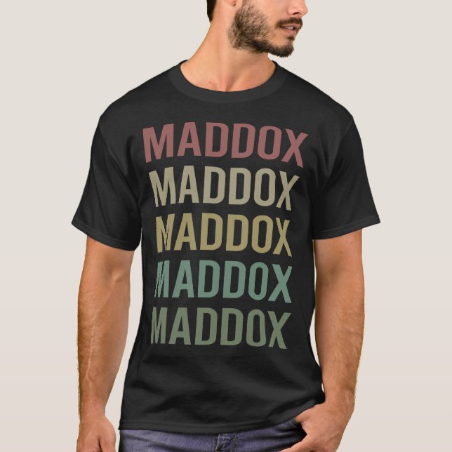 Colourful Text Art - Maddox Name T-Shirt (Front)