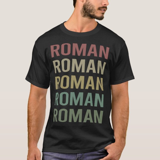 Colourful Text Art - Roman Name T-Shirt (Front)