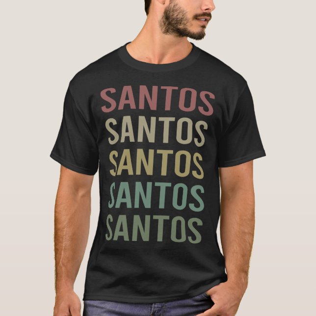 Colourful Text Art - Santos Name T-Shirt (Front)