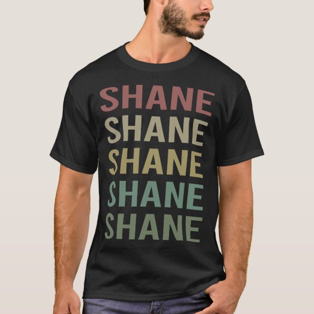 Colourful Text Art - Shane Name T-Shirt (Front)