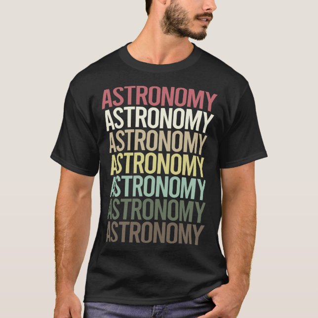 Colourful Text Astronomy T-Shirt (Front)