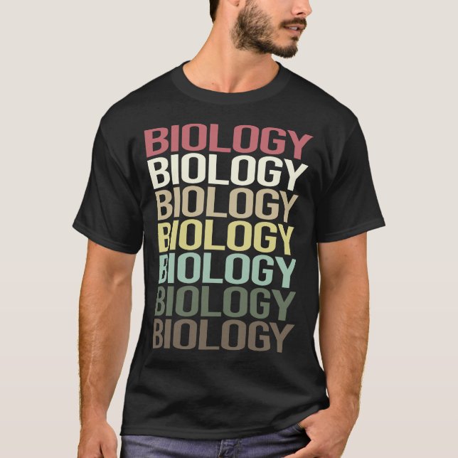 Colourful Text Biology T-Shirt (Front)