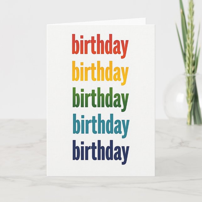 Colourful Text Birthday Card (Front)