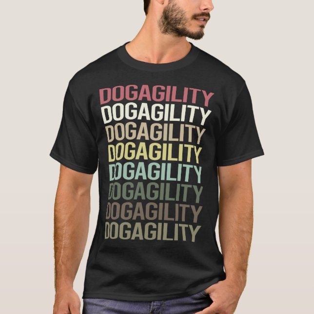 Colourful Text Dog Agility Training T-Shirt (Front)