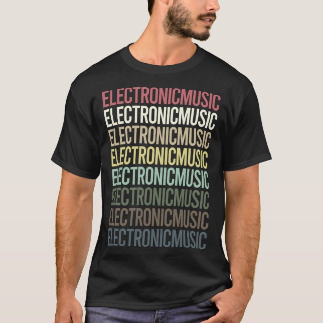 Colourful Text Electronic Music T-Shirt (Front)