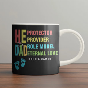 Colourful text He is DAD ,Father's Day Gift Mug