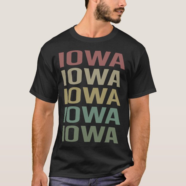 Colourful Text Iowa T-Shirt (Front)