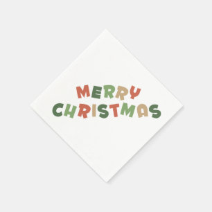 Colourful text merry Christmas letters Rectangular Napkin