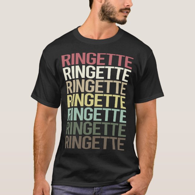 Colourful Text Ringette T-Shirt (Front)