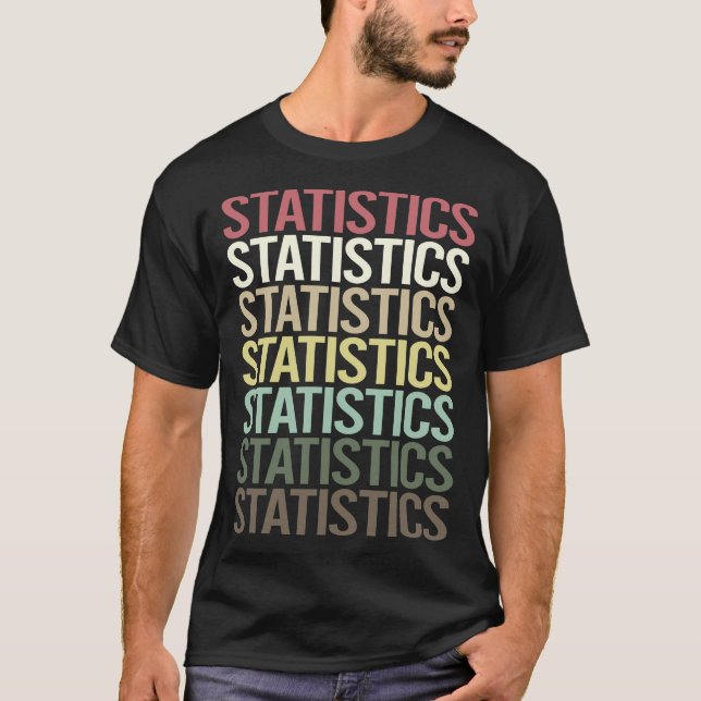 Colourful Text Statistics T-Shirt (Front)