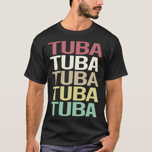 Colourful Text Tuba T-Shirt (Front)