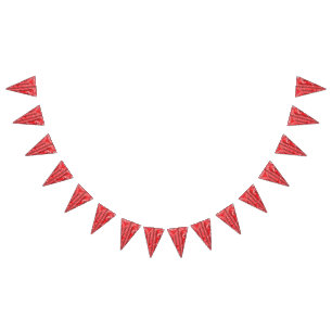 Colourful textile design featuring intricate paisl bunting