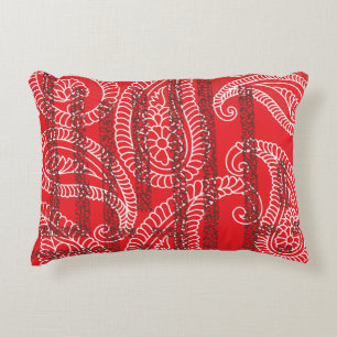Colourful textile design featuring intricate paisl decorative cushion