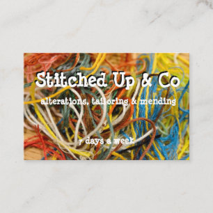 Colourful textiles theme business card