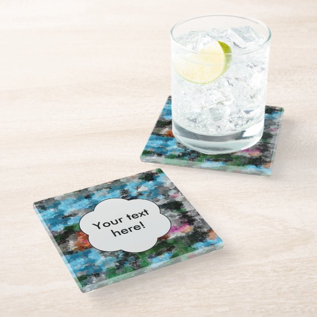 Colourful texture glass coaster (Angled)