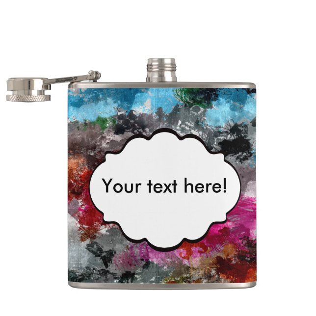 Colourful texture hip flask (Opened)