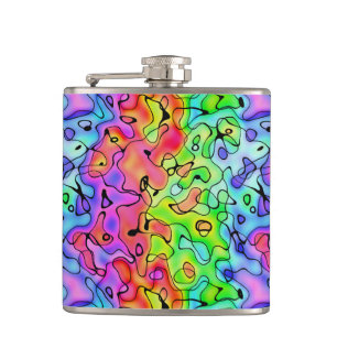 Colourful Texture Hip Flask