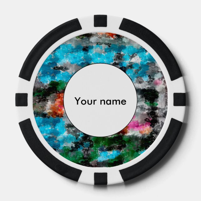 Colourful texture poker chips (Front)