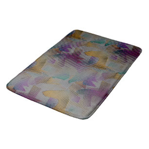 Colourful texture with small messy geometric shape bath mat