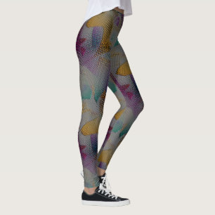 Colourful texture with small messy geometric shape leggings