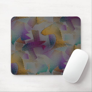 Colourful texture with small messy geometric shape mouse mat