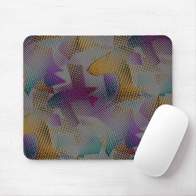 Colourful texture with small messy geometric shape mouse mat (With Mouse)